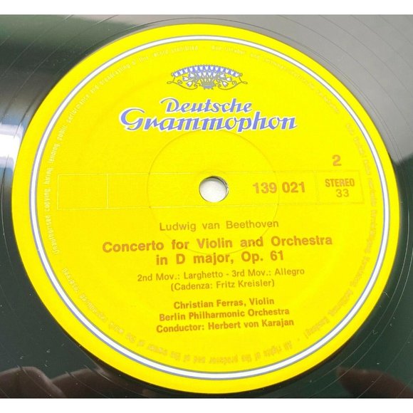 Beethoven Violin Concerto Vinyl LP Christian Ferras Karajan Berlin Philharmonic - Picture 3 of 5